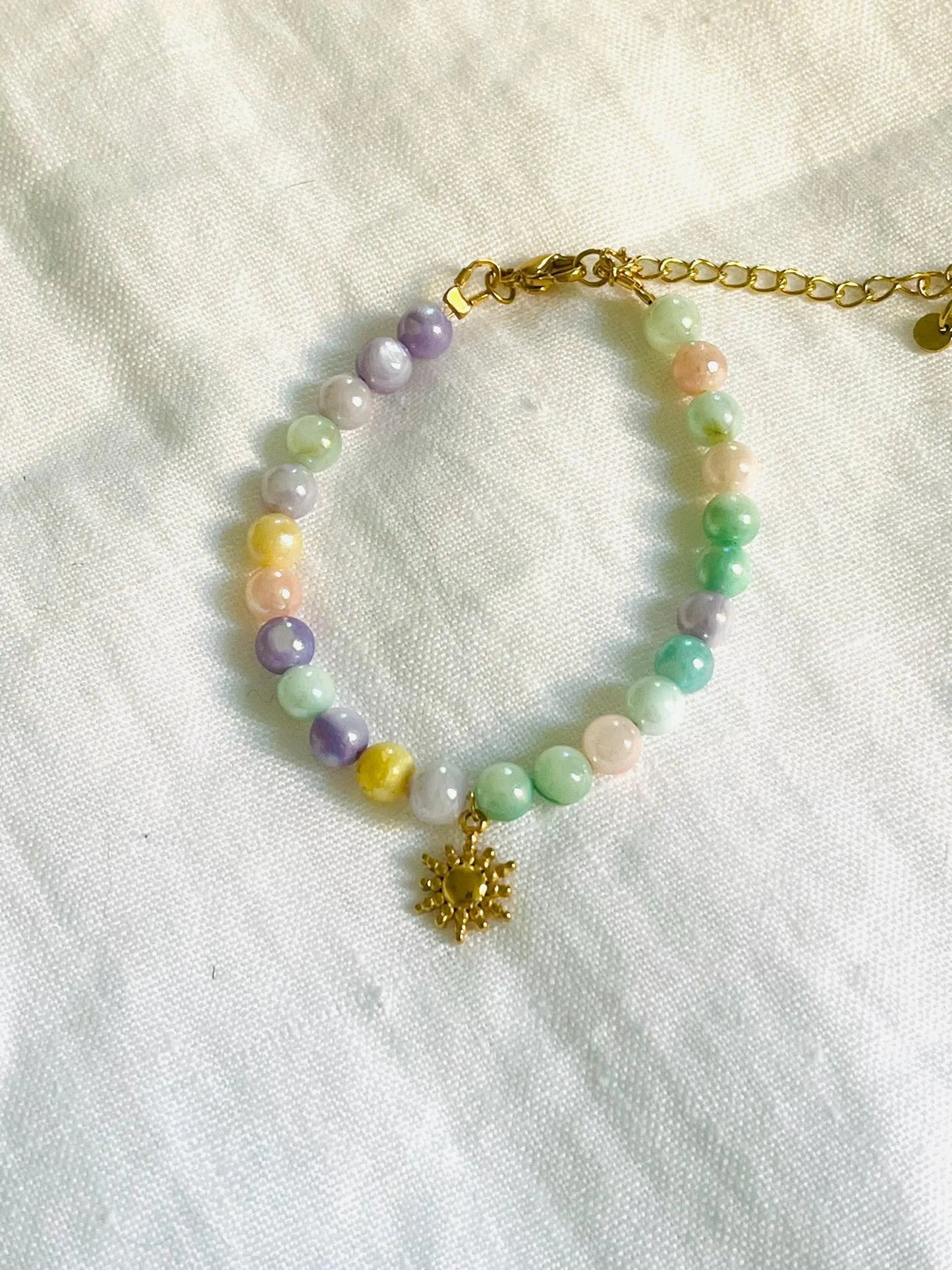 Bracelet SOLEIL - perles de coquillage Pastel