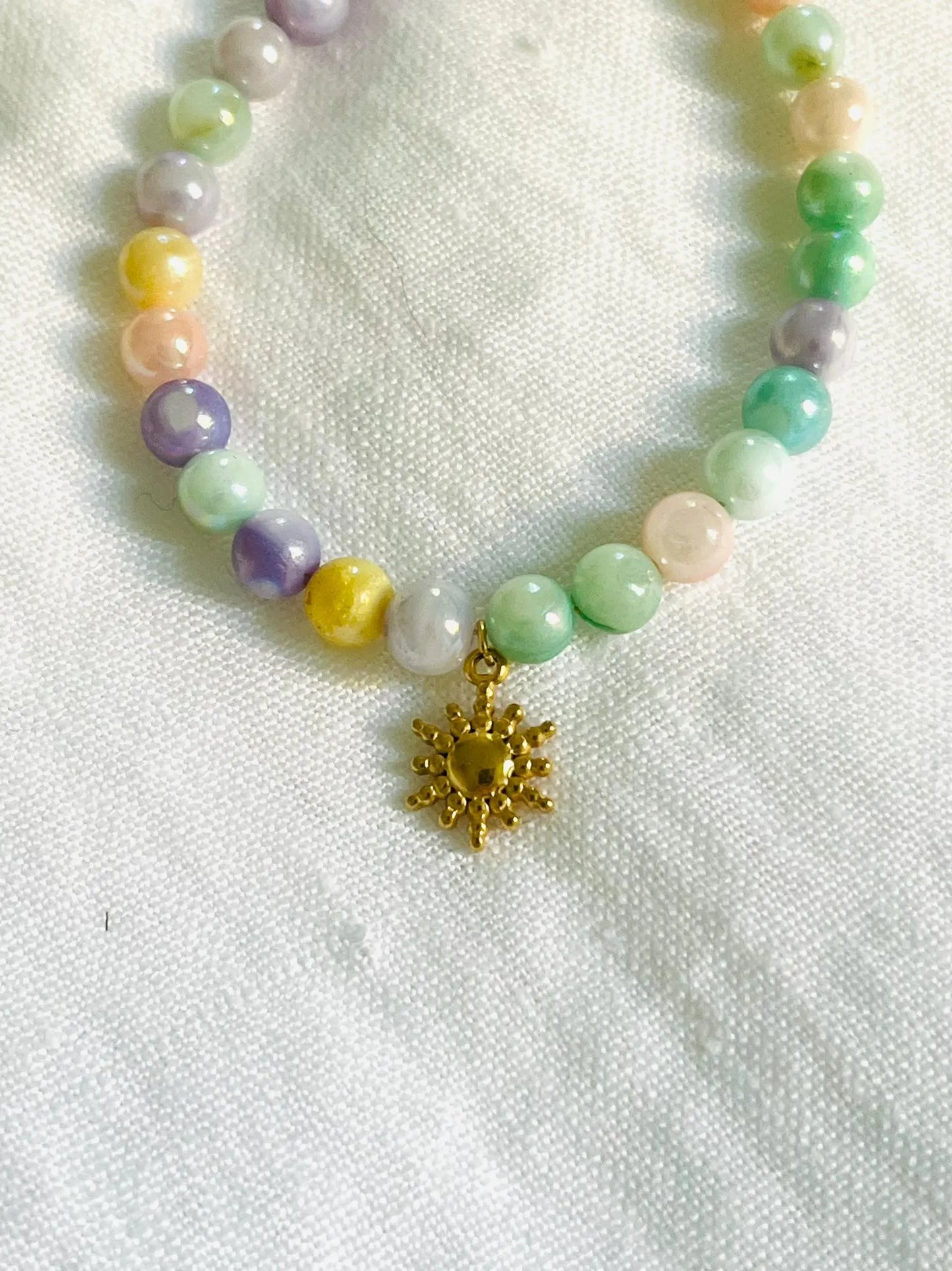 Bracelet SOLEIL - perles de coquillage Pastel